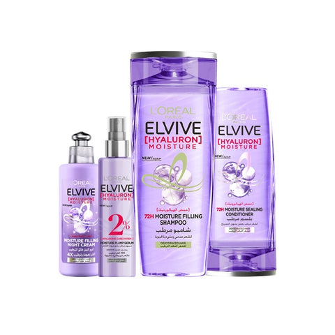 Elvive Hyaluron Shampoo + Conditioner + Serum + Leave In  At 20% OFF
