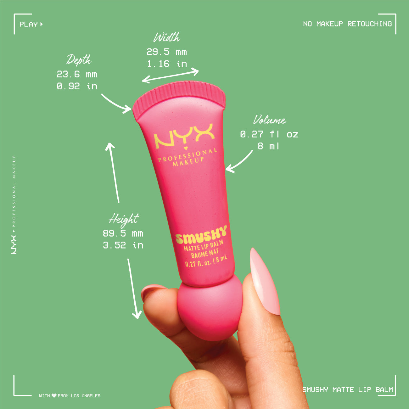Smushy Matte Lip Balm, Soft Diffused Color, Matte Finish