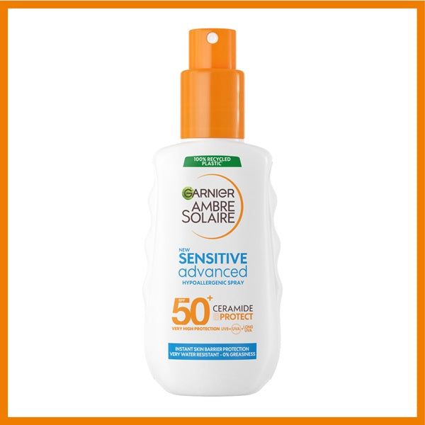 Garnier Ambre Solaire Sensitive Advanced SPF 50+ Ceramide Protect Sunscreen Spray For Adults (150mL) | Loolia Closet