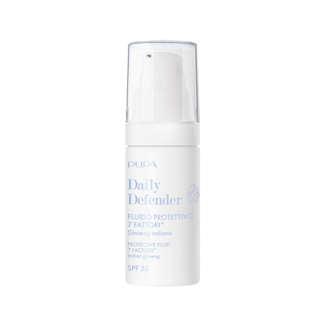 Pupa Milano Daily Defender SPF50 protective fluid anti pollution lightweight sunscreen for sensitive skin