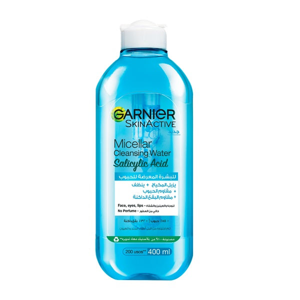 Garnier Salicylic Acid Micellar Water Facial Anti-Acne Cleanser and Makeup Remover, for Oily and Acne-Prone | Loolia Closet