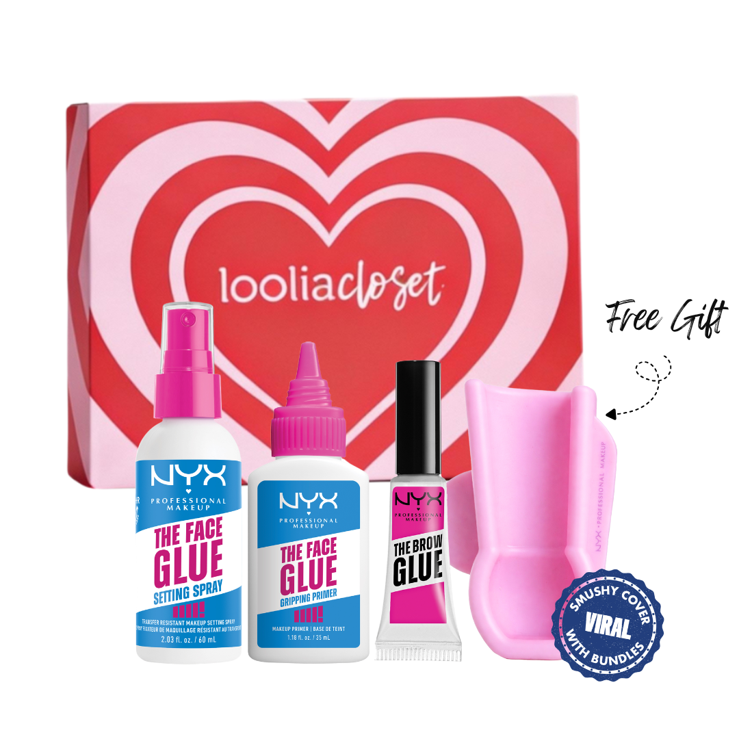 Face Glue Primer 35 mL + Glue Setting Spray 60 mL + Glue Instant Brow Styler + FREE Smushy Holder + FREE Gift Box
