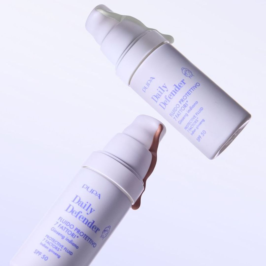 Pupa Milano Daily Defender SPF50 protective fluid anti pollution lightweight sunscreen for sensitive skin