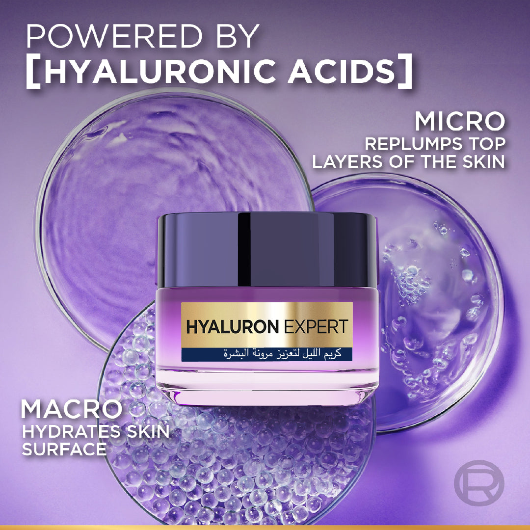 L’Oréal Hyaluron Expert night cream 50ml with hyaluronic acid for replumping and hydration