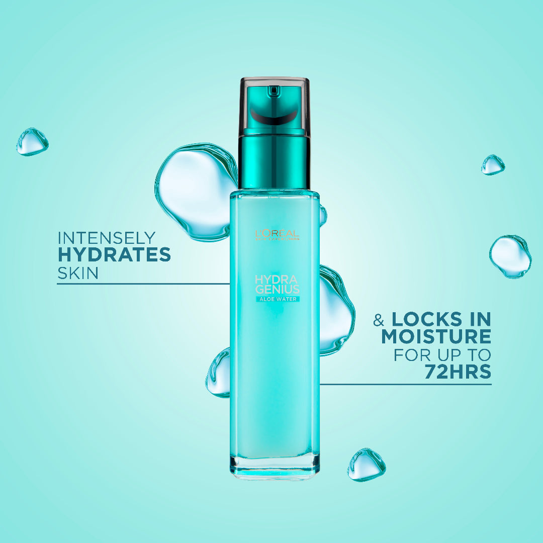 L’Oréal Hydra Genius Aloe Water 72H liquid moisturizer with hyaluronic acid for normal to combination skin