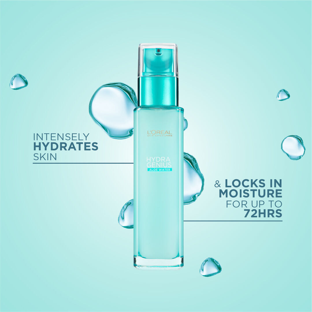 L’Oréal Hydra Genius Aloe Water moisturizer 72h hydration for dry sensitive skin with hyaluronic acid