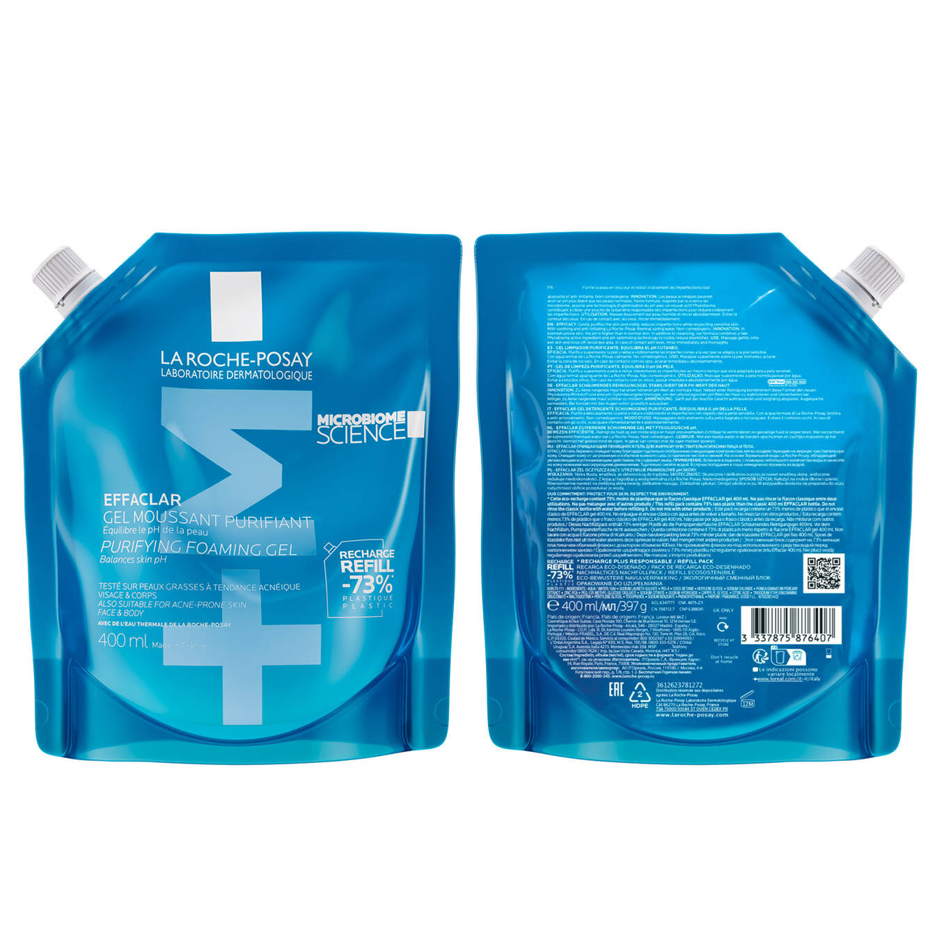 Effaclar Purifying Cleansing Gel & Refill Pouch For Blemish-Prone Skin