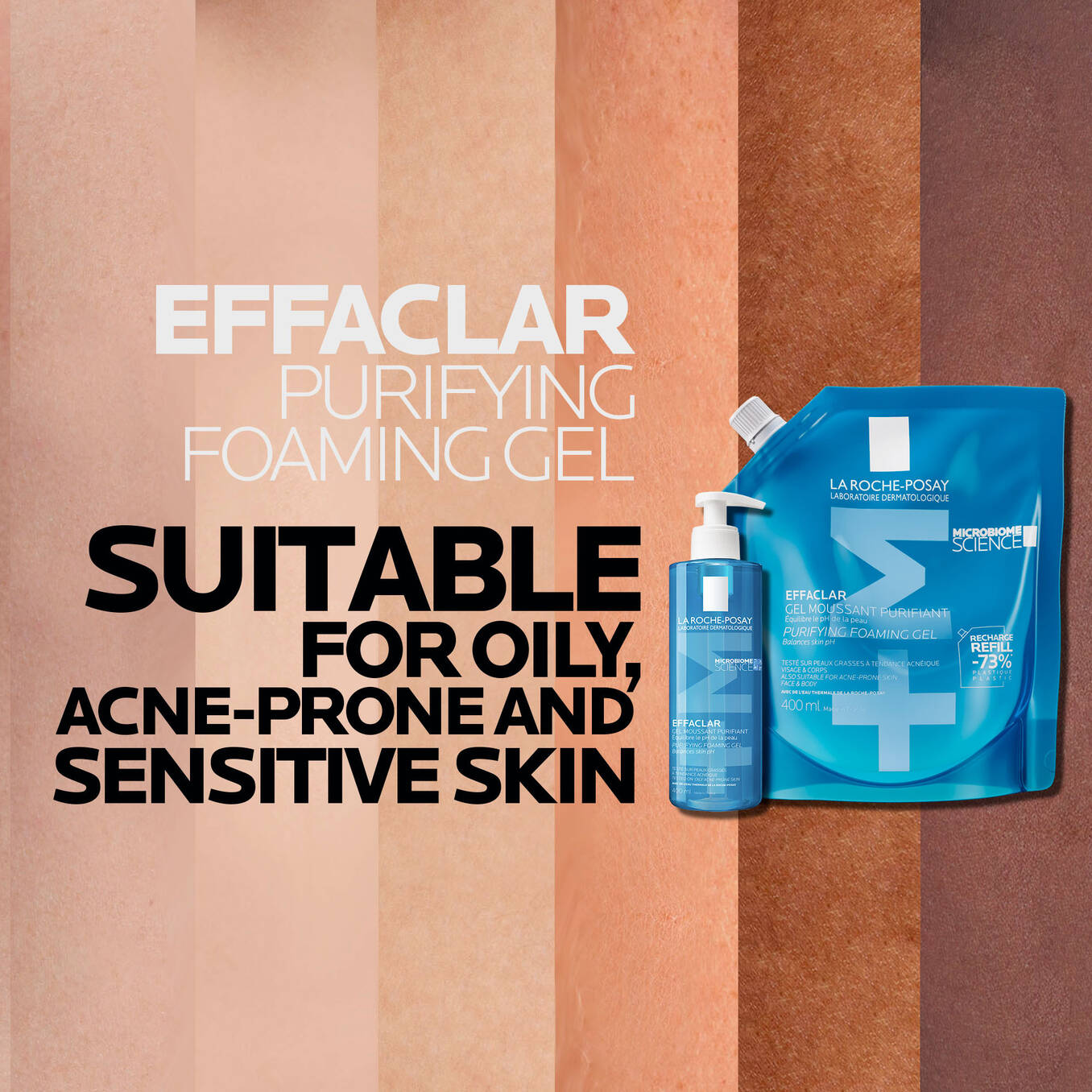 Effaclar Purifying Cleansing Gel & Refill Pouch For Blemish-Prone Skin