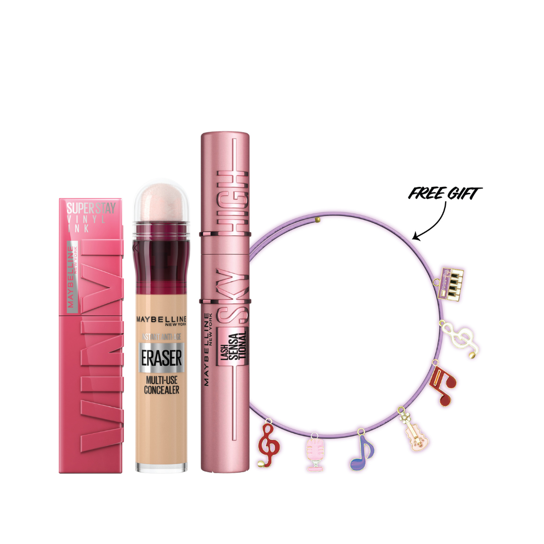 Vinyl Ink Lipstick + Instant Age Rewind Concealer + Sky High Mascara + FREE Necklace At 15% OFF