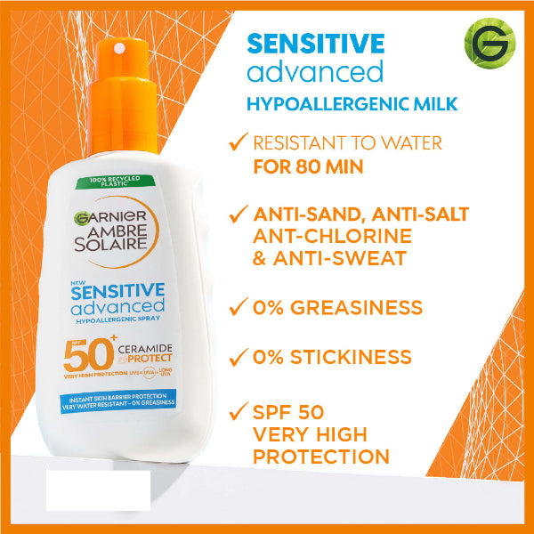 Ambre Solaire Sensitive Advanced SPF 50+ Ceramide Protect Sunscreen Spray For Adults - Benefits