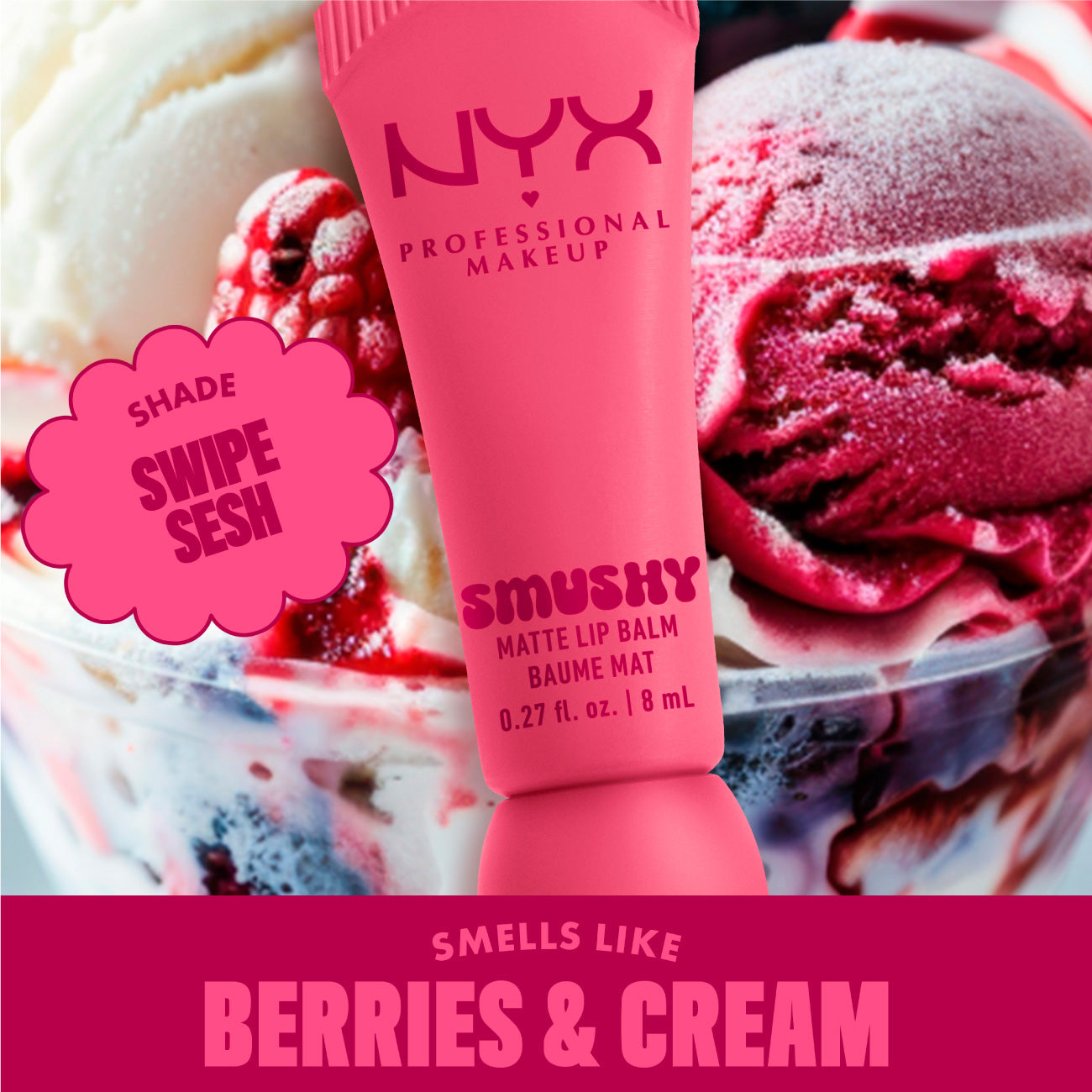 Smushy Matte Lip Balm, Soft Diffused Color, Matte Finish