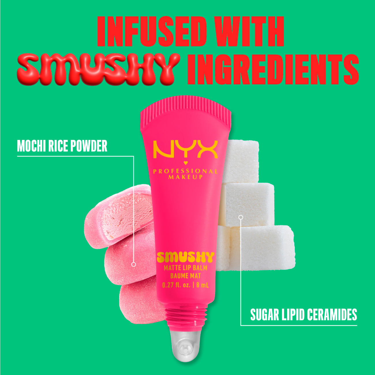 Smushy Matte Lip Balm, Soft Diffused Color, Matte Finish
