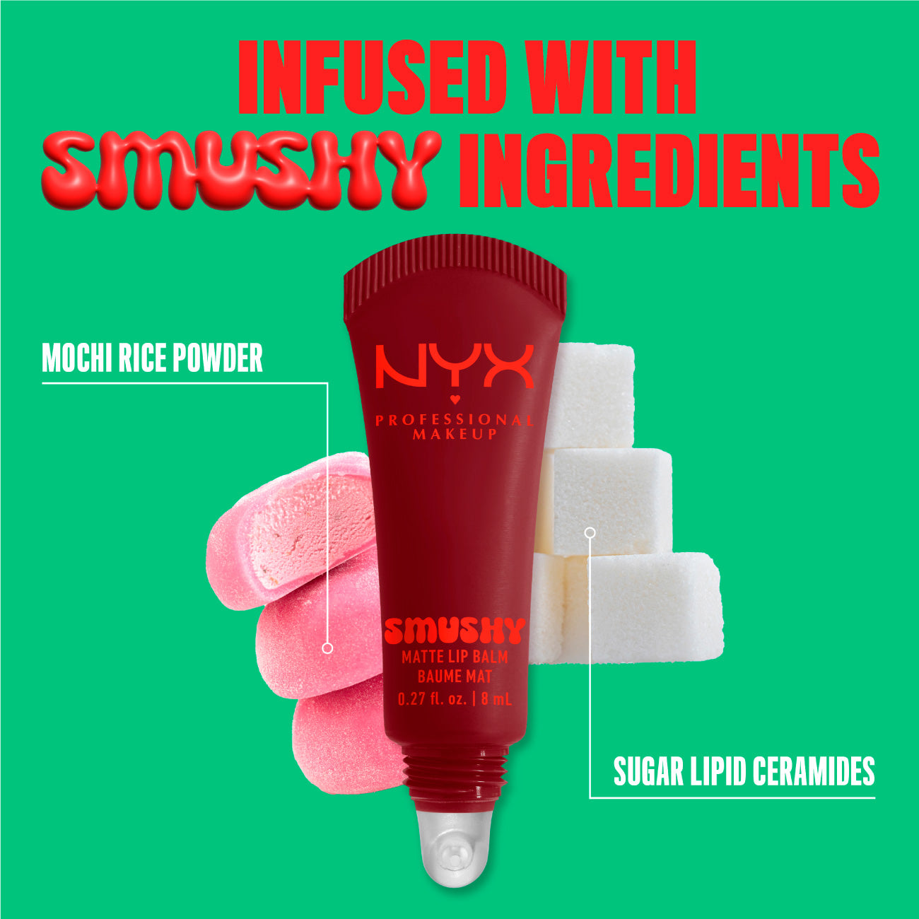 Smushy Matte Lip Balm, Soft Diffused Color, Matte Finish