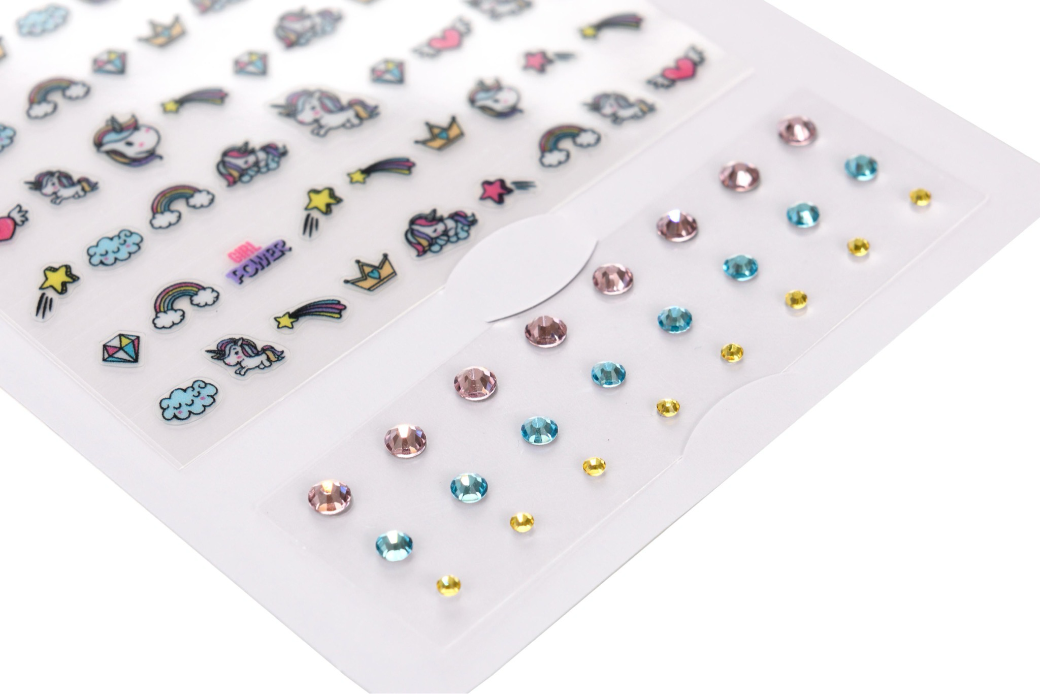 Unicorn 72 Nail Stickers/24 Strass/card x24