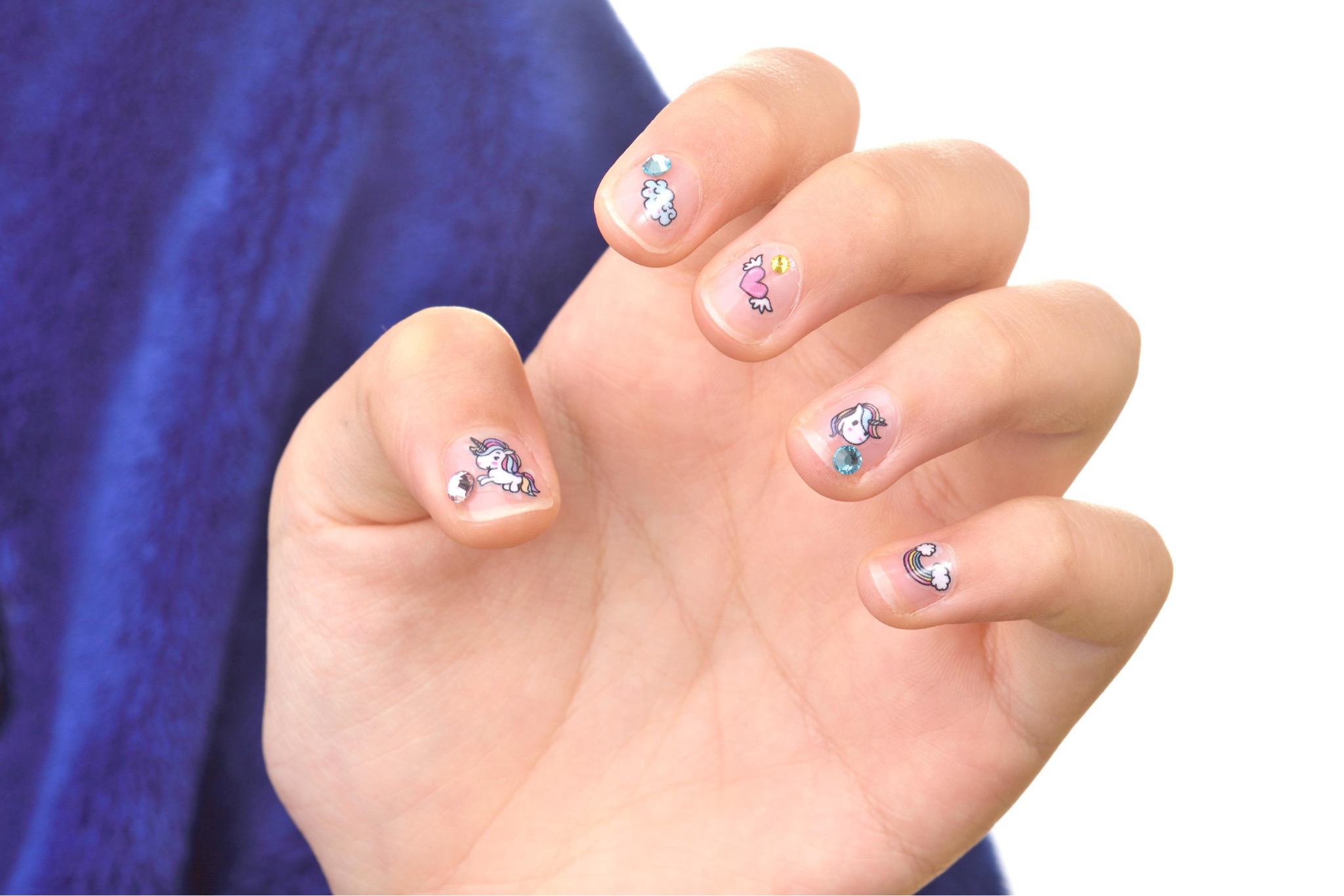 Unicorn 72 Nail Stickers/24 Strass/card x24