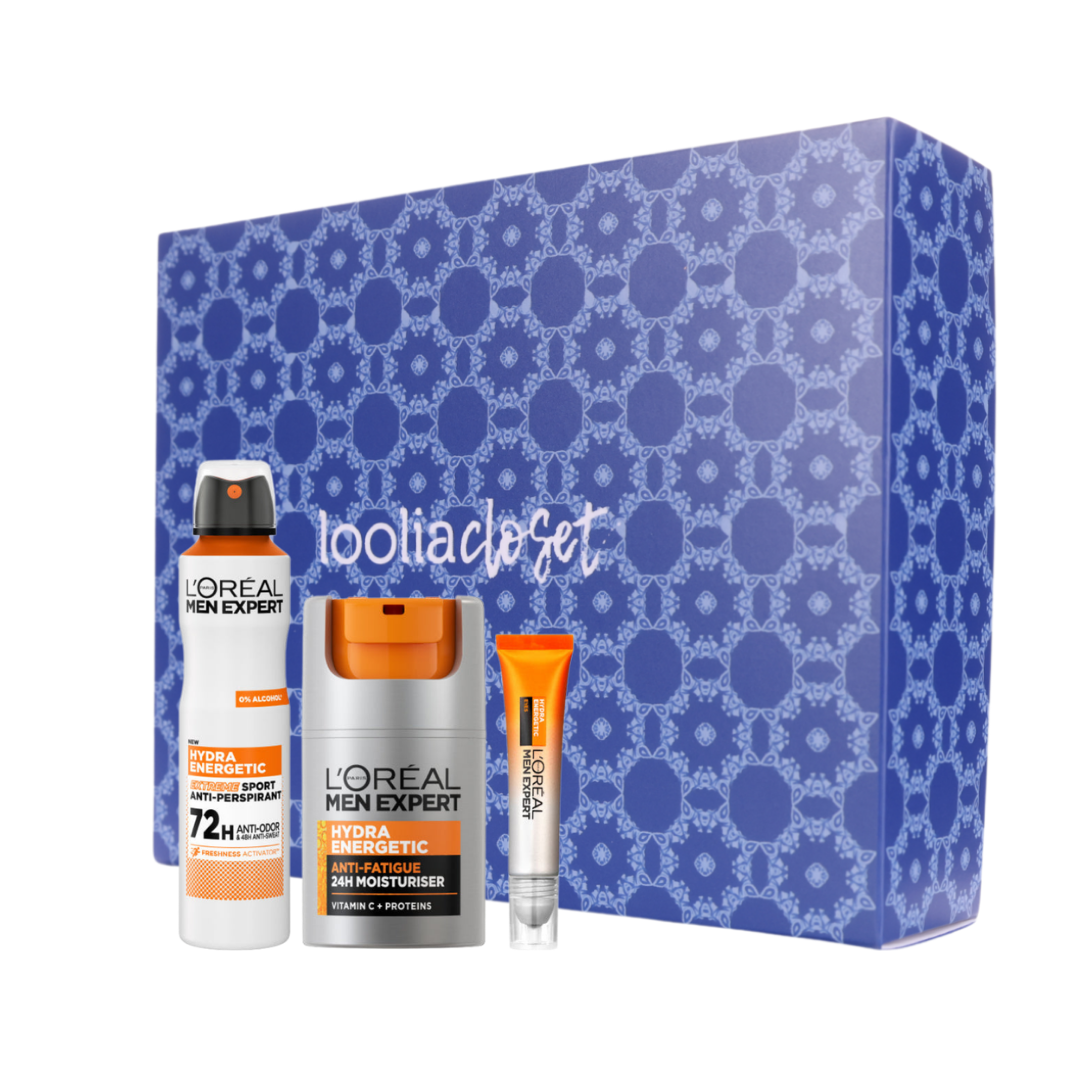 Men Expert Full Hydra Energetic Routine: Spray + Moisturizer + Eye Serum At 20% OFF