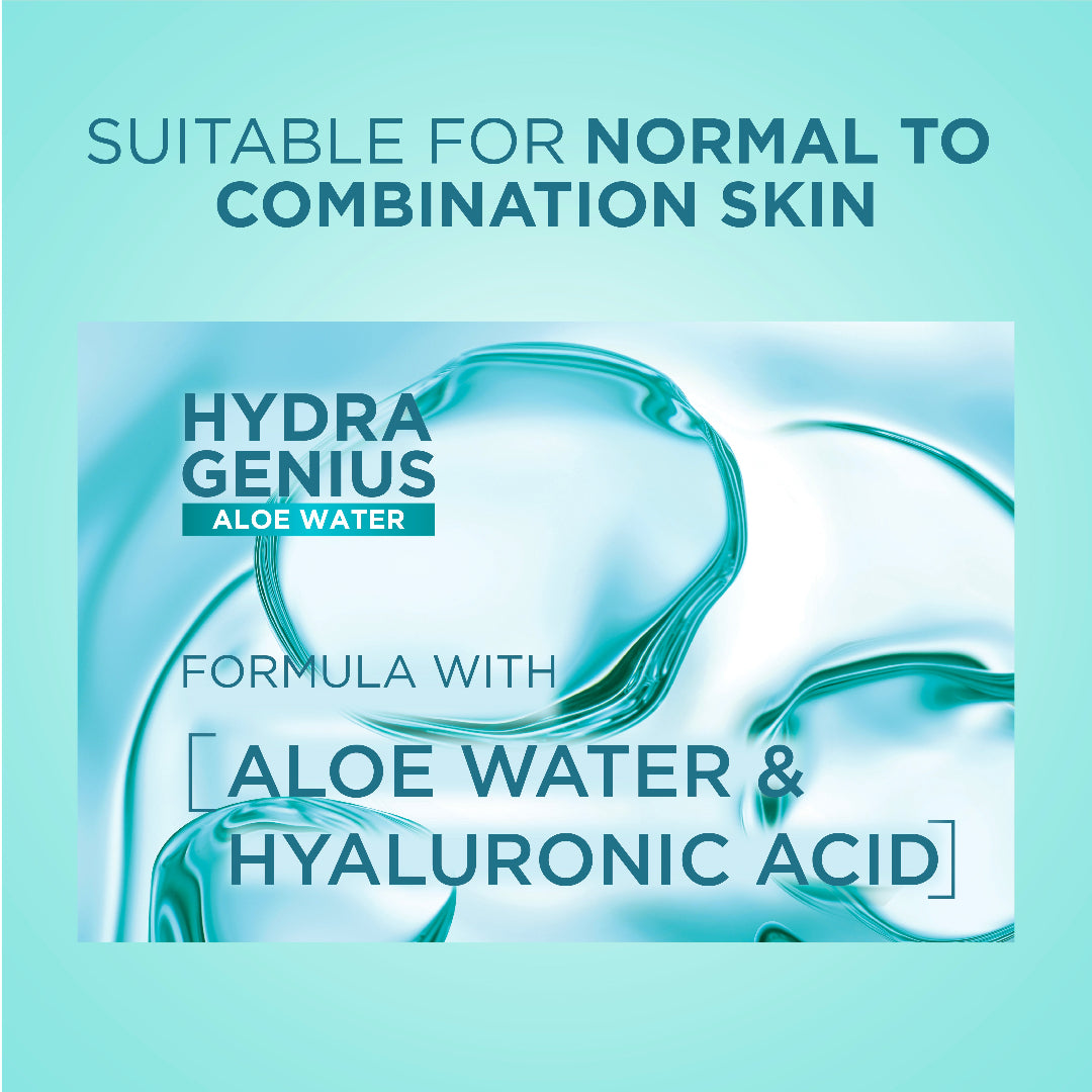 L’Oréal Hydra Genius Aloe Water 72H liquid moisturizer with hyaluronic acid for normal to combination skin

