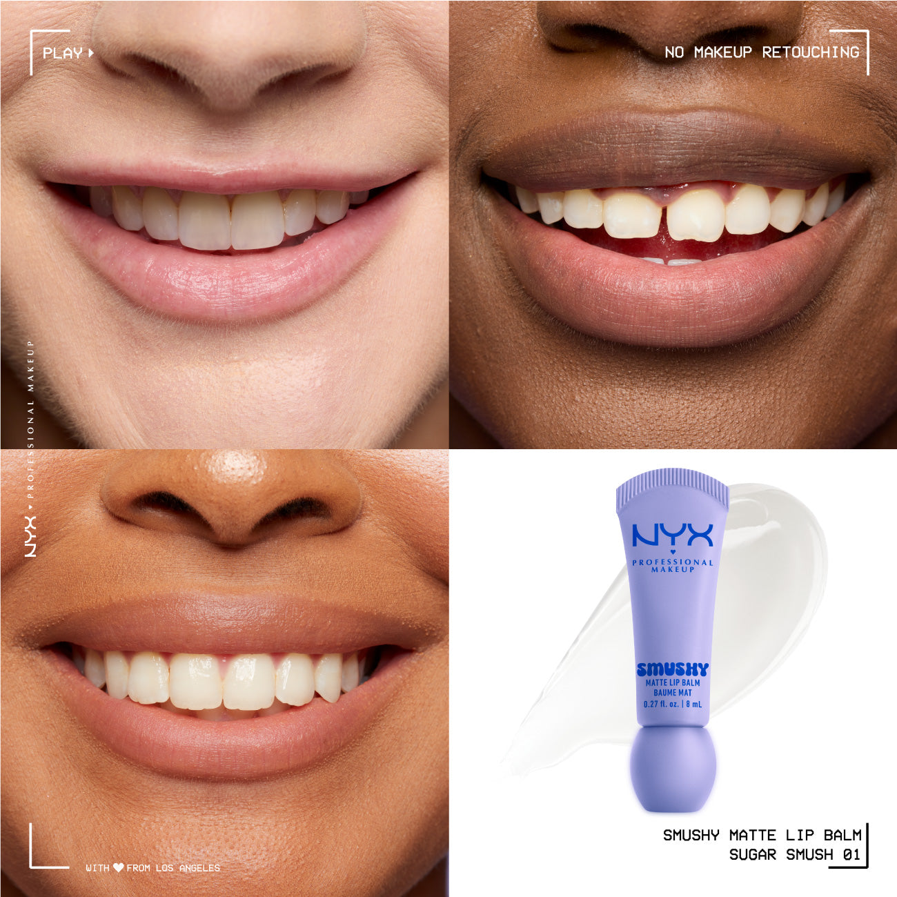 Smushy Matte Lip Balm, Soft Diffused Color, Matte Finish