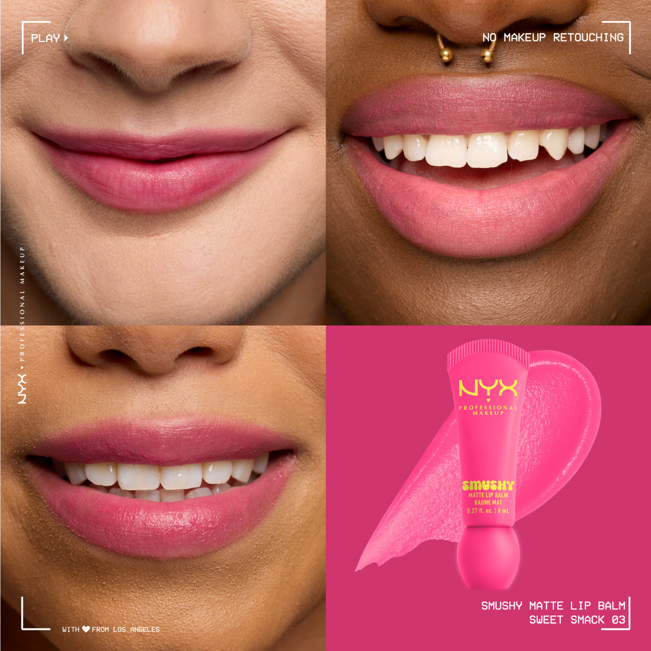 Smushy Matte Lip Balm, Soft Diffused Color, Matte Finish