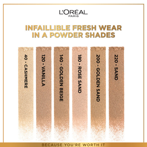 Infaillible Up to 24H Fresh Wear Foundation in a Powder- Waterproof, Heatproof, Sweatproof