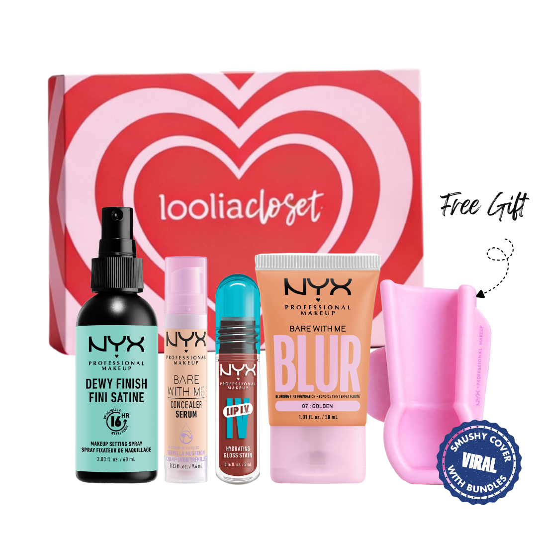 Dewy Finish Spray + Bare With Me Concealer + Bare with Me Blur Tint Foundation + Lip IV Lip Gloss + FREE Smushy Holder + FREE Gift Box