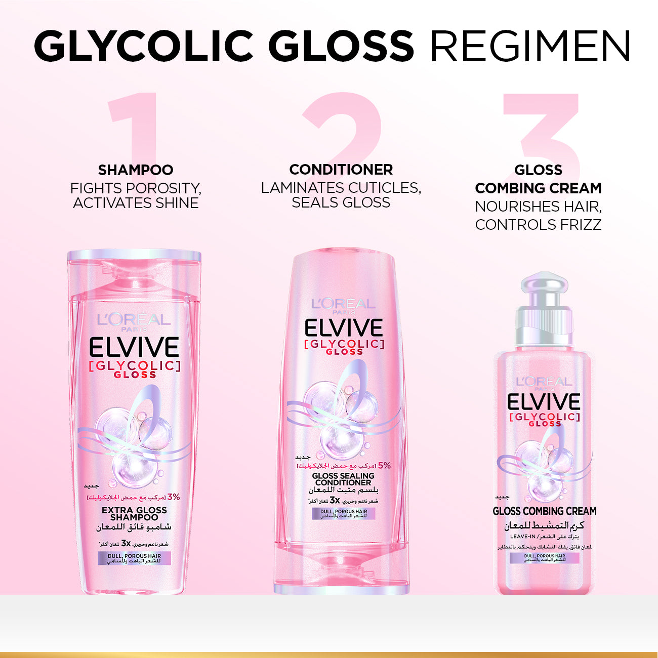 Elvive Glycolic Gloss Leave-in Hair Combing Cream 2% [Gloss Complex] with glycolic acid