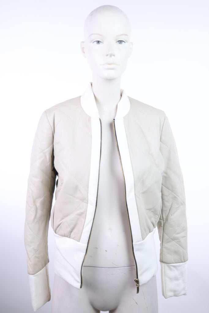 ACCESS Access long sleeves beige and white jacket | Loolia Closet