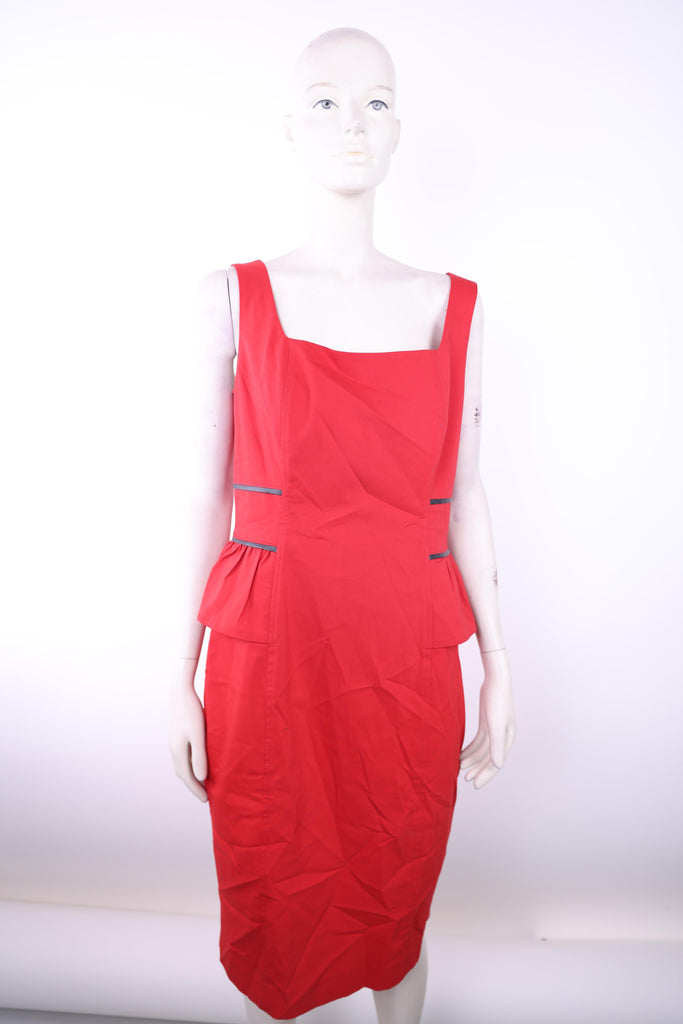 ACCESS Access sleeveless red dress with ruffles | Loolia Closet