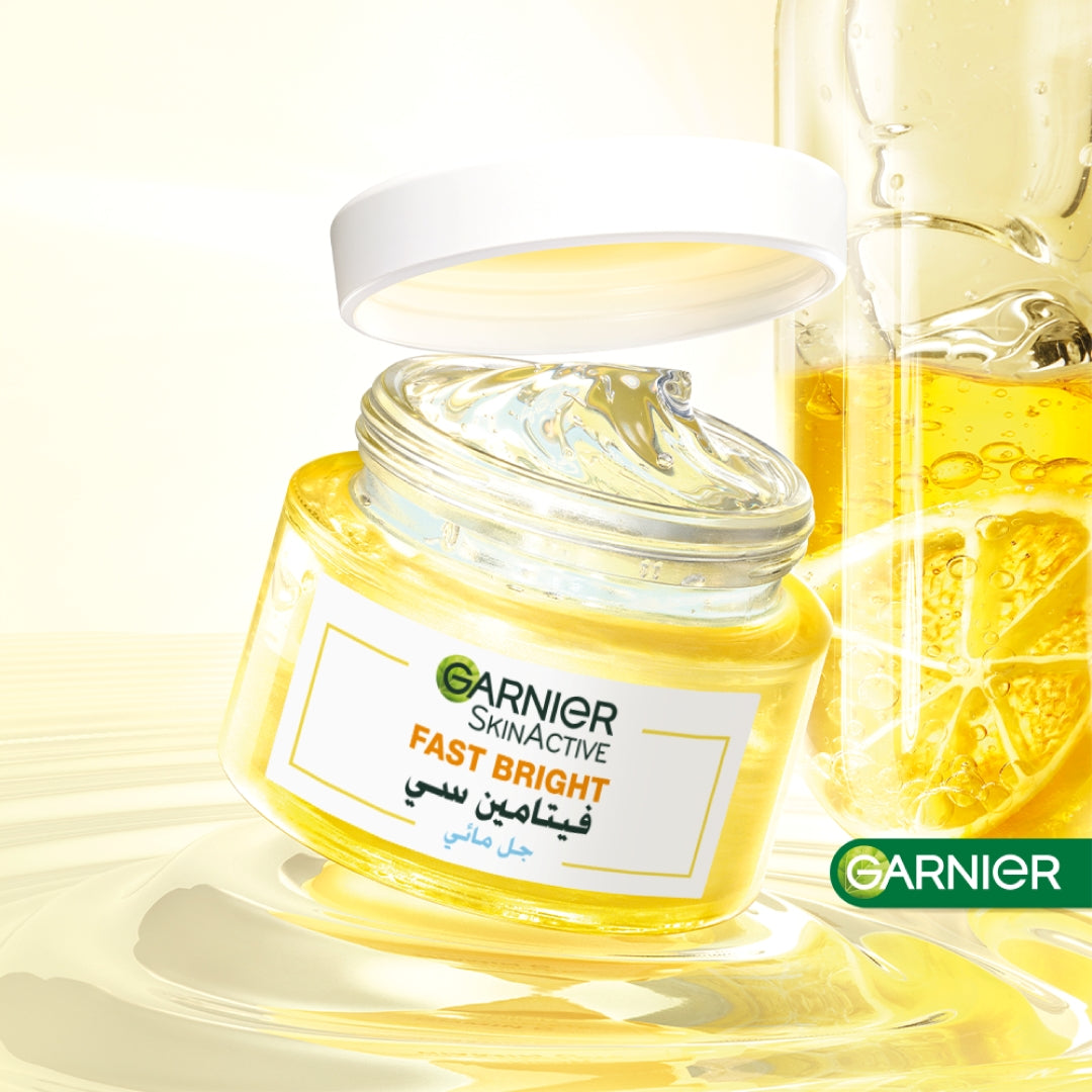 Garnier - Fast Bright Vitamin C Water Gel Moisturizer, 48 Hours Hydration Anti Dark Spots - Ambience