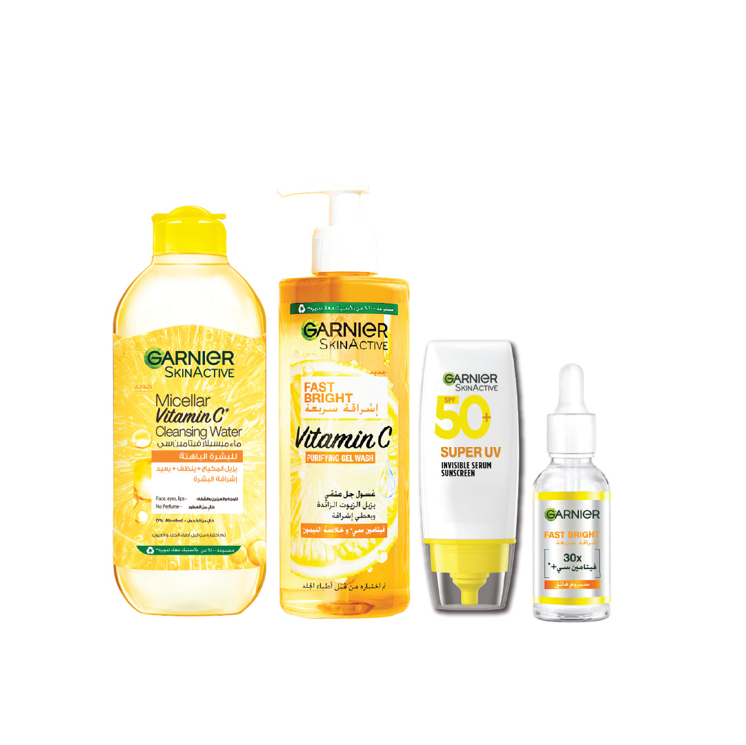 Vitamin C Micellar Water + Gel Wash + Serum Sunscreen + Day Serum At 25% OFF