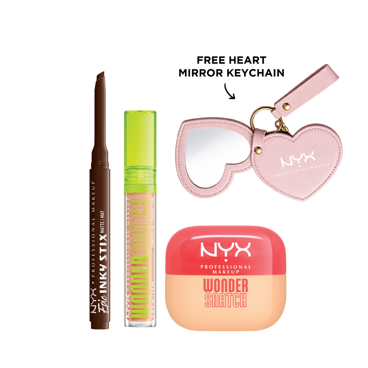 Epic Inky Stix Eyeliner + Wonder Snatch Concealer + Powder + FREE Heart Mirror Keychain At 20% OFF