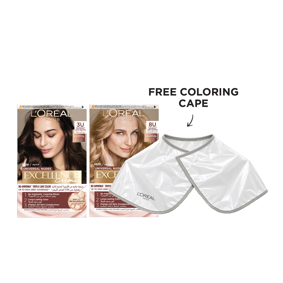 Excellence Crème Universal Nudes Hair Coloration + FREE Coloring Cape At 20% OFF