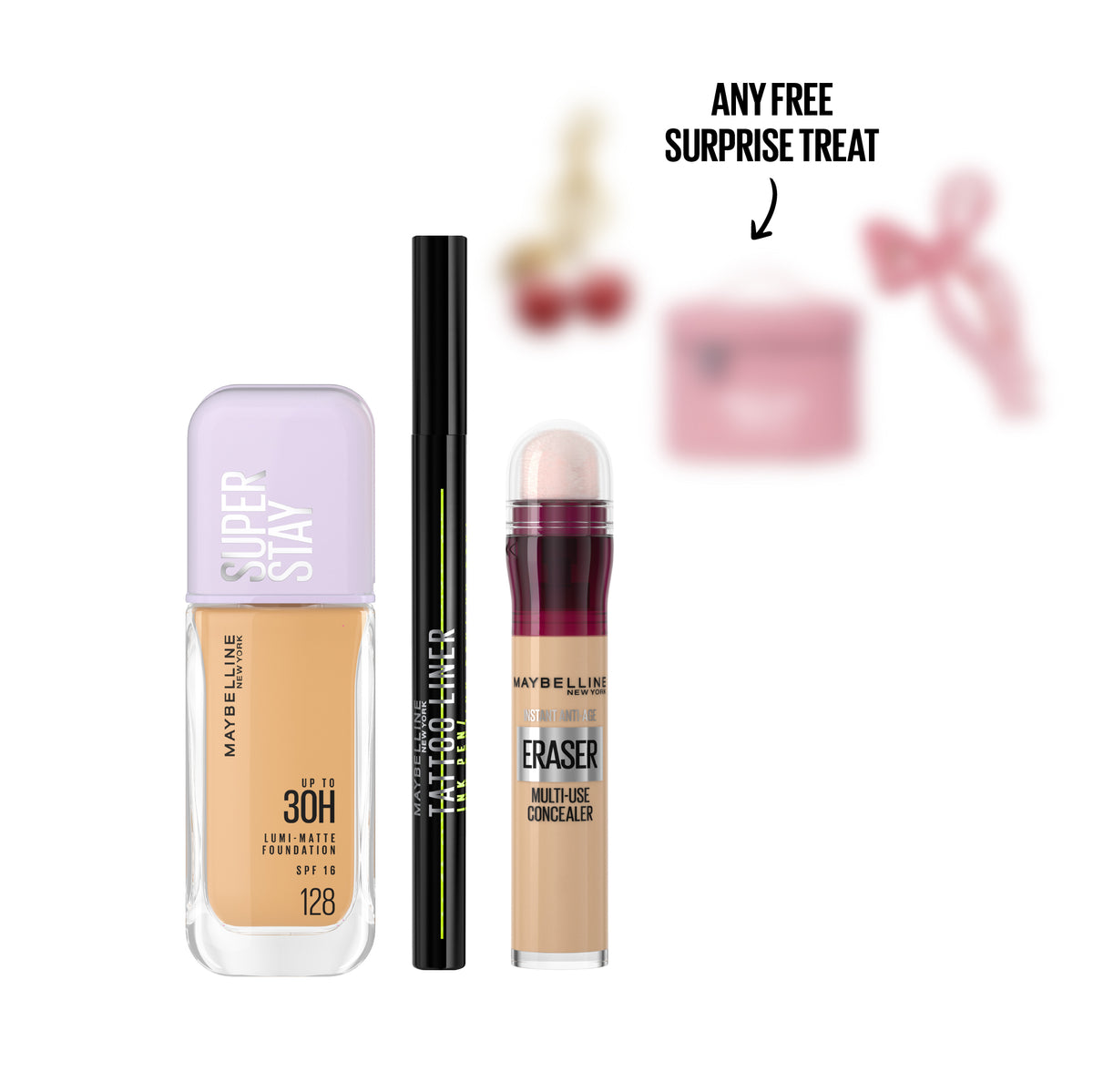 Lumi-Matte Foundation + Tattoo Liner Pen + Instant Age Rewind Concealer + FREE Surprise Treat At 20% OFF