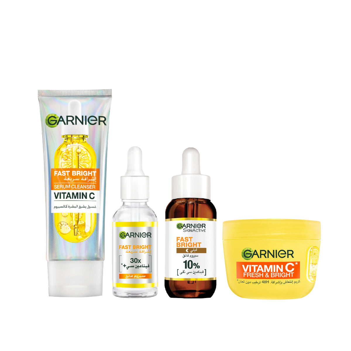 Fast Bright Serum Cleanser + Day Serum + Overnight Serum + Vitamin C Fresh & Bright Cream At 15% OFF