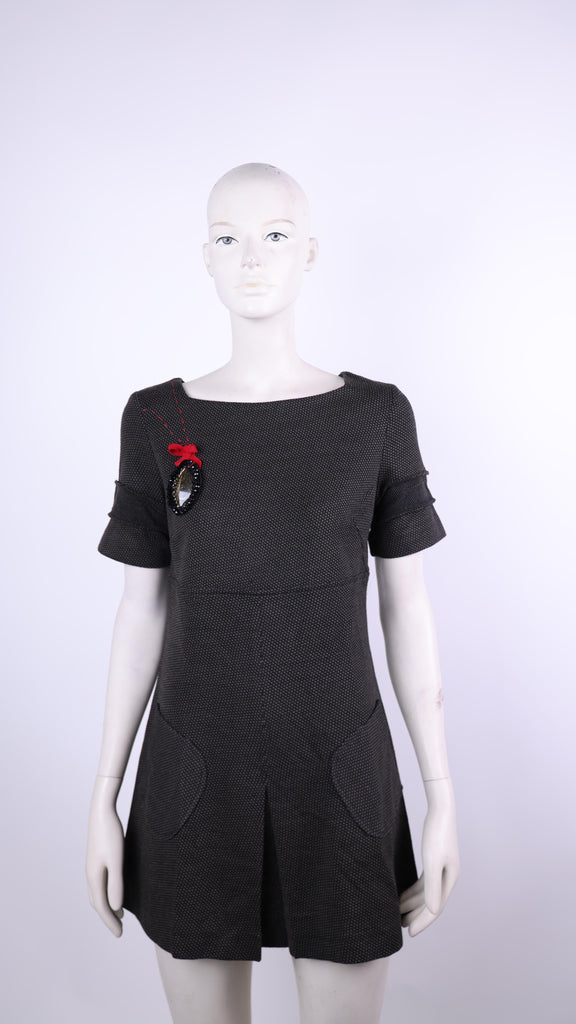 BADOO Badoo black short dress with motif on the side | Loolia Closet