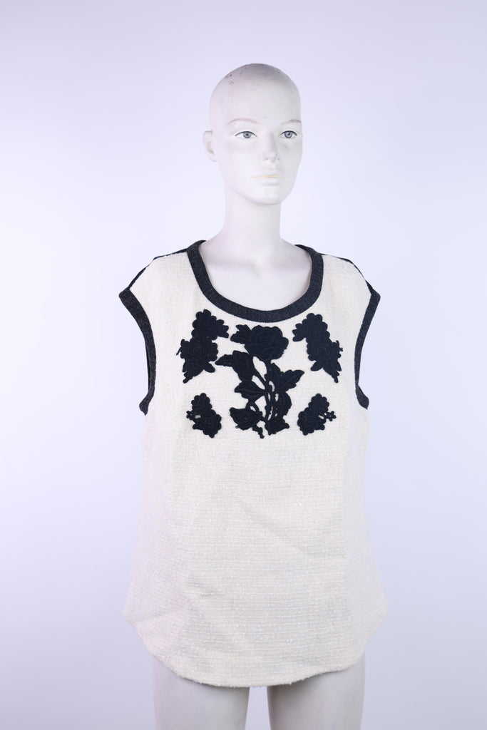 BADOO Badoo sleeve less black and white top | Loolia Closet