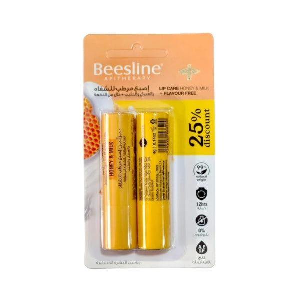 Beesline Lip Care - Honey & Milk + Flavour Free (25% Disc)