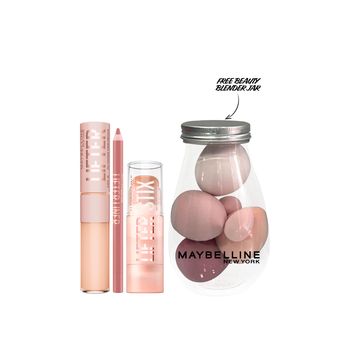 Lifter Serum Concealer + Lifter Liner + Lifter Stix + FREE Beauty Blender Jar At 30% OFF
