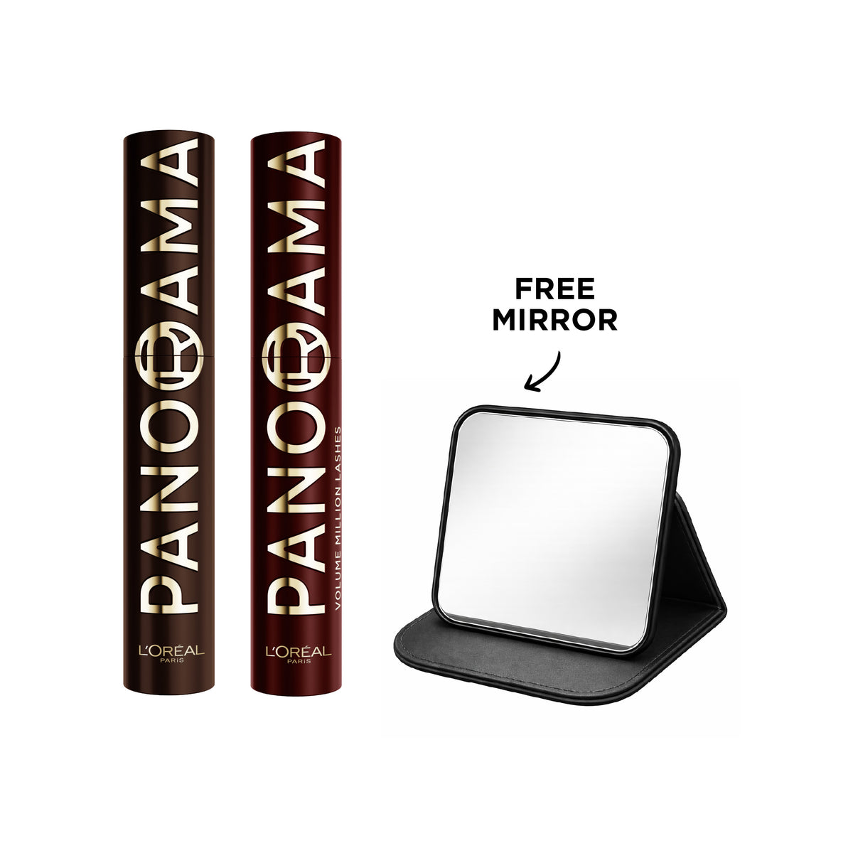 Panorama Mascara Brown + Panorama Mascara Burgundy + FREE Mirror At 15% OFF
