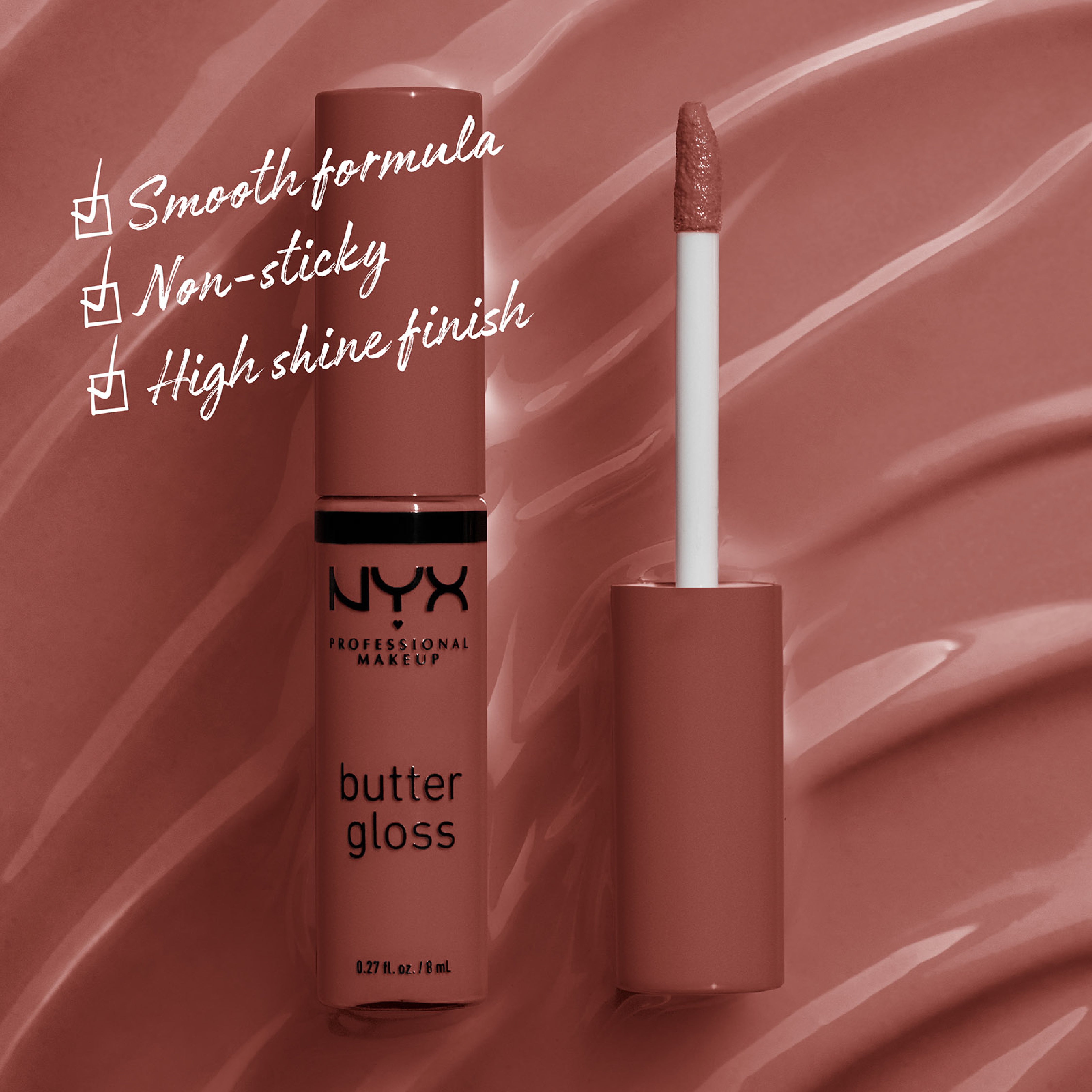 Butter Gloss, Non-Sticky Lip Gloss, Buttery Soft, Silky Smooth And Creamy, Sheer To Medium Coverage