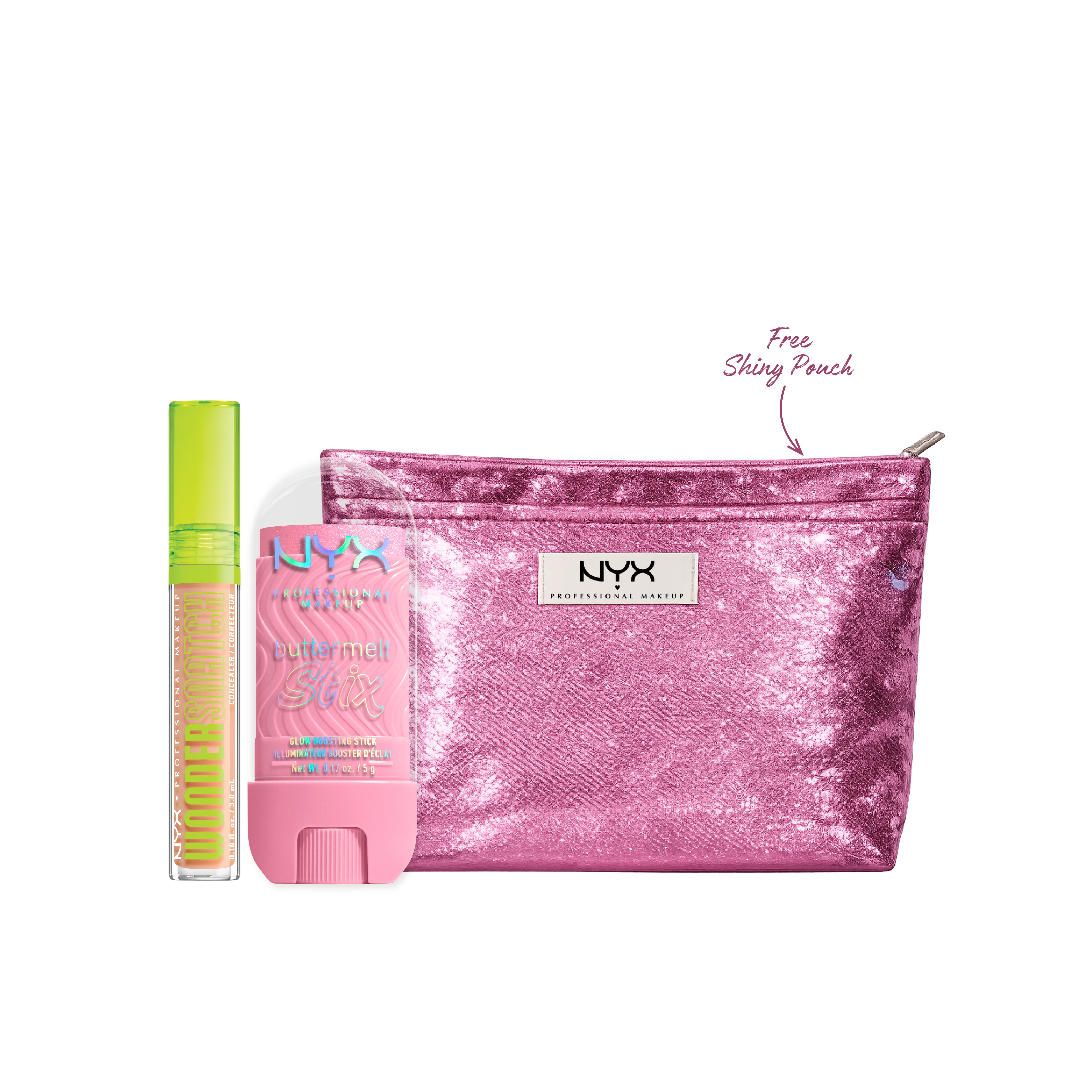 Wonder Snatch Concealer + Buttermelt Glow Boosting Highlighter Stix + FREE Shiny Pouch