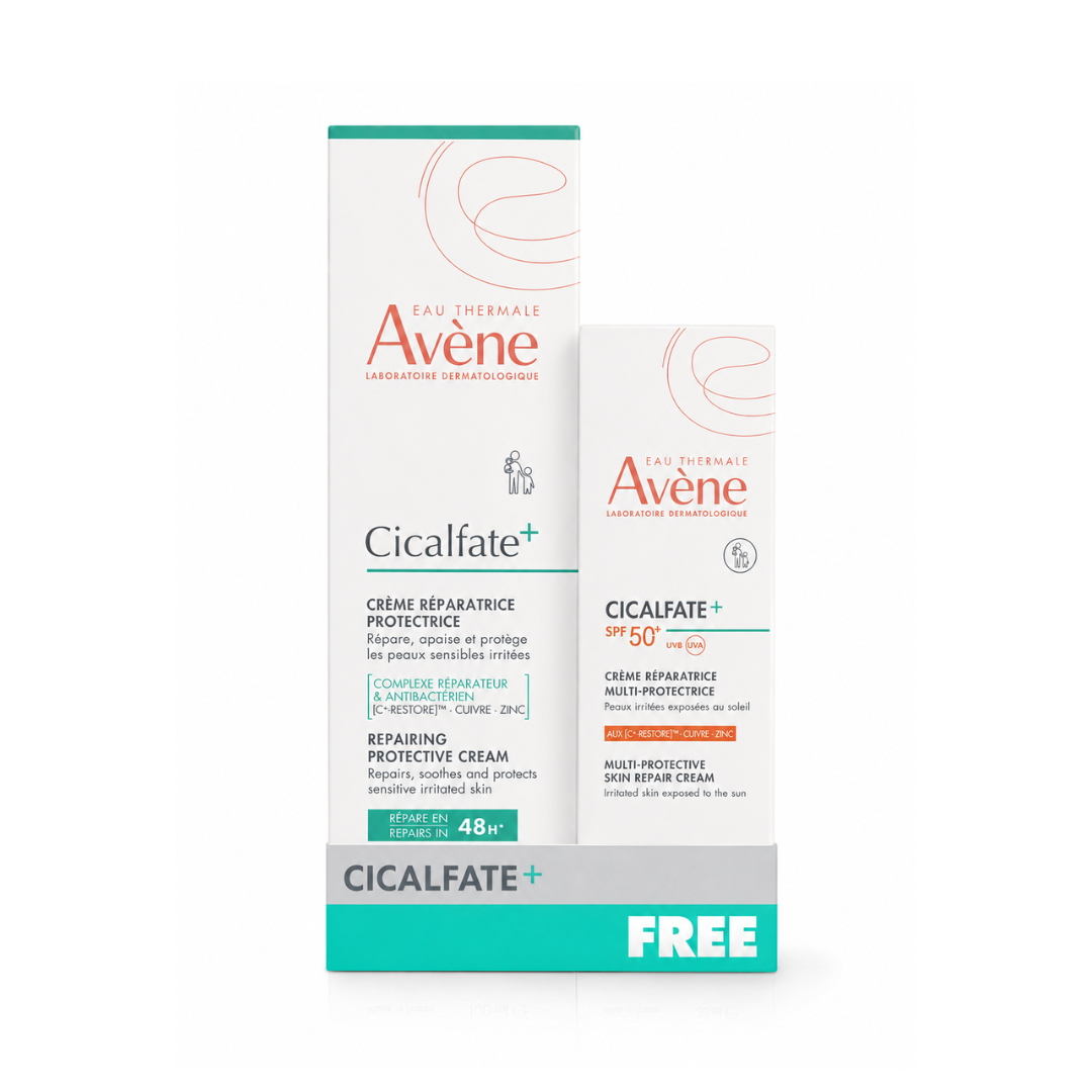 Cicalfate multi-protective skin repair cream sun protect SPF50+ + FREE Cicalfate instant repairing protective cream