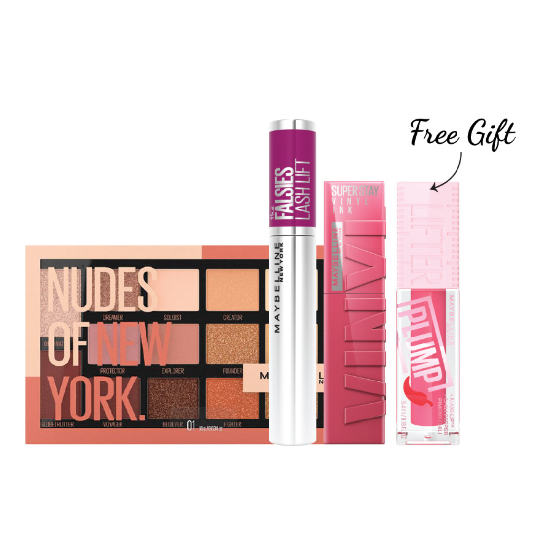 Nudes of New York Palette + Falsies Mascara + Vinyl Ink Lipstick + FREE Lifter Lip Plump At 25% OFF