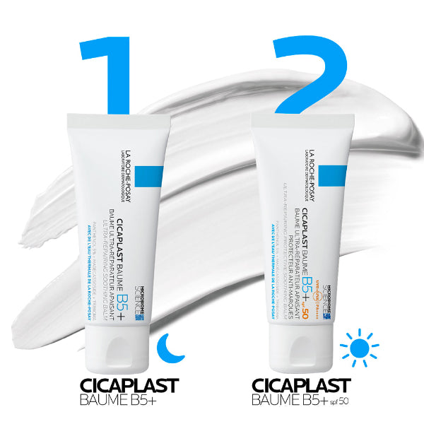 Cicaplast Baume B5+ SPF 50 Soothing Repairing Balm for Dry, Irritated, & Sun-Exposed Skin - Normal vs SPF50