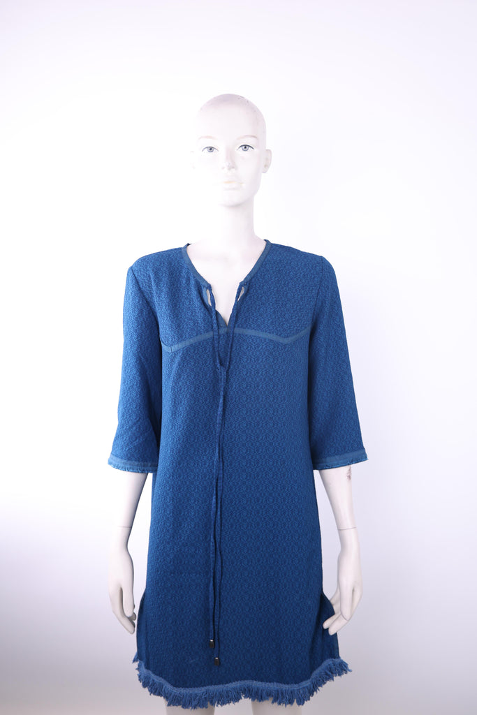 DEBY DEBO Deby Debo blue dress with fringes details | Loolia Closet