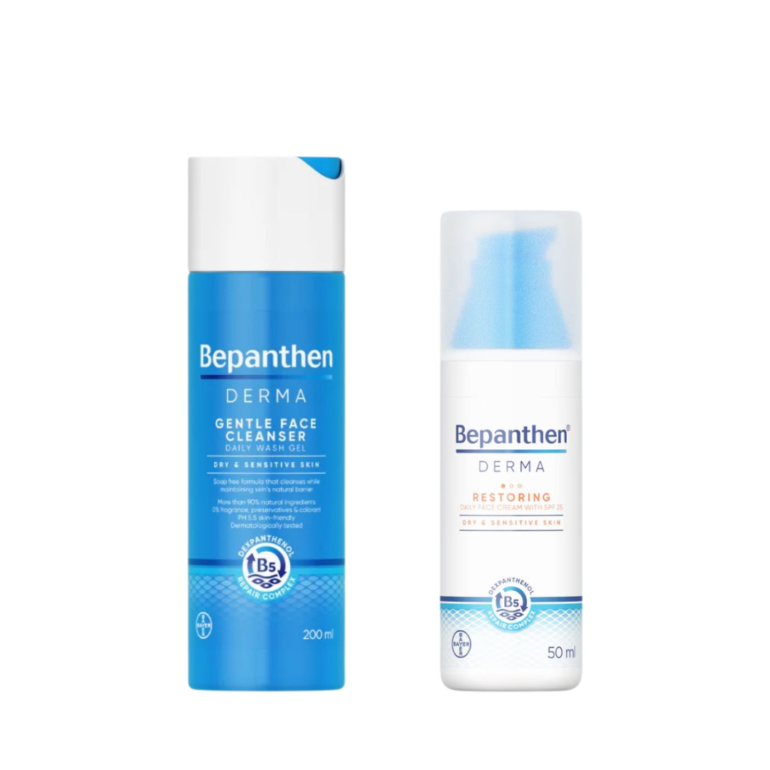 Gentle Face Cleanser + Restoring Daily Face Cream SPF25 At 20% OFF