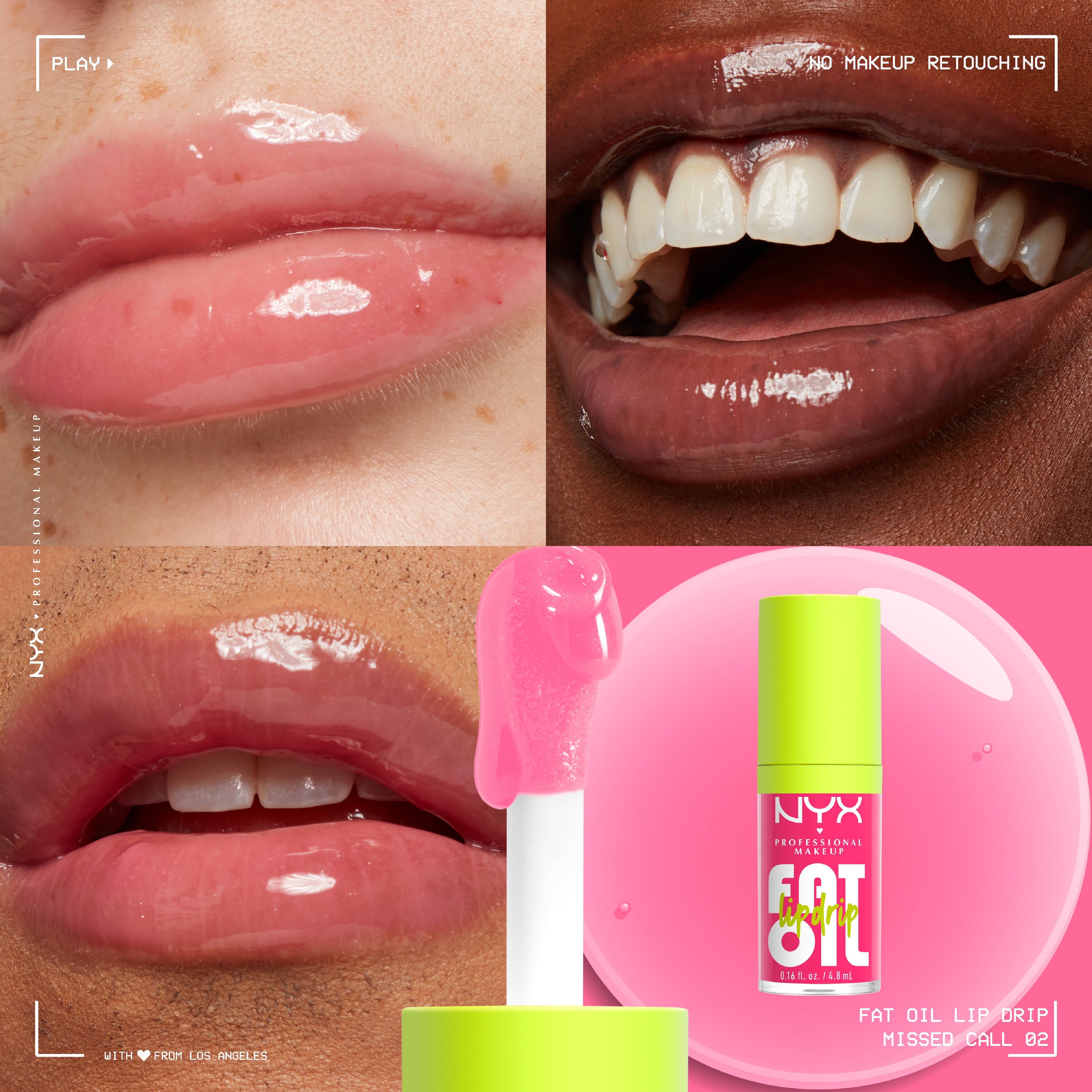 Fat Oil Lip Drip, Moisturizing, Shiny, Vegan Tinted Lip Gloss, Non-Sticky Finish, 12H Hydration