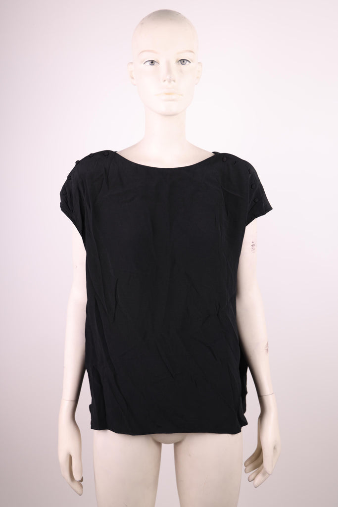 FRNCH Frnch black short sleeve blouse | Loolia Closet