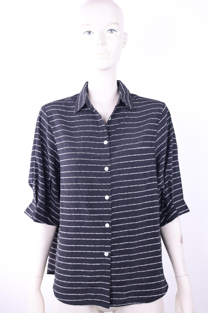 FRNCH Frnch striped dark blue blouse with buttons | Loolia Closet