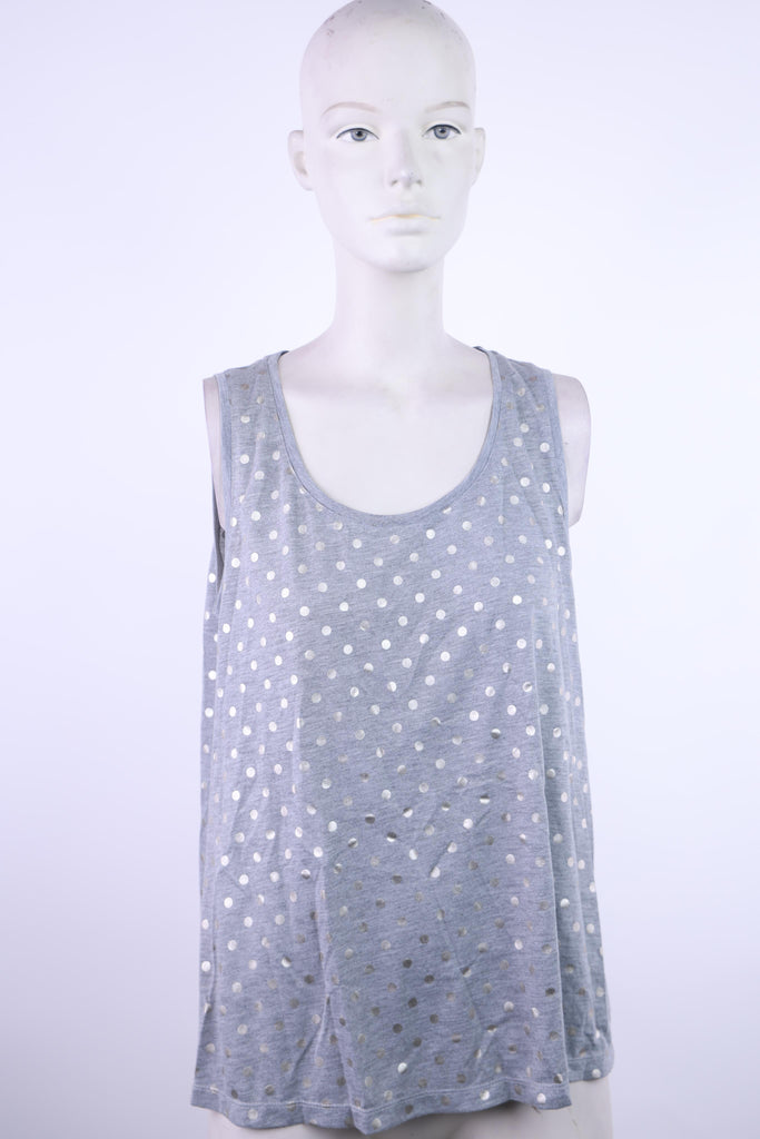 FRNCH Frnch grey sleeveless top with silver dots | Loolia Closet